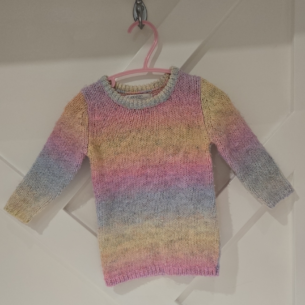 George Red and Pink Sweater Soft Knit Pullover